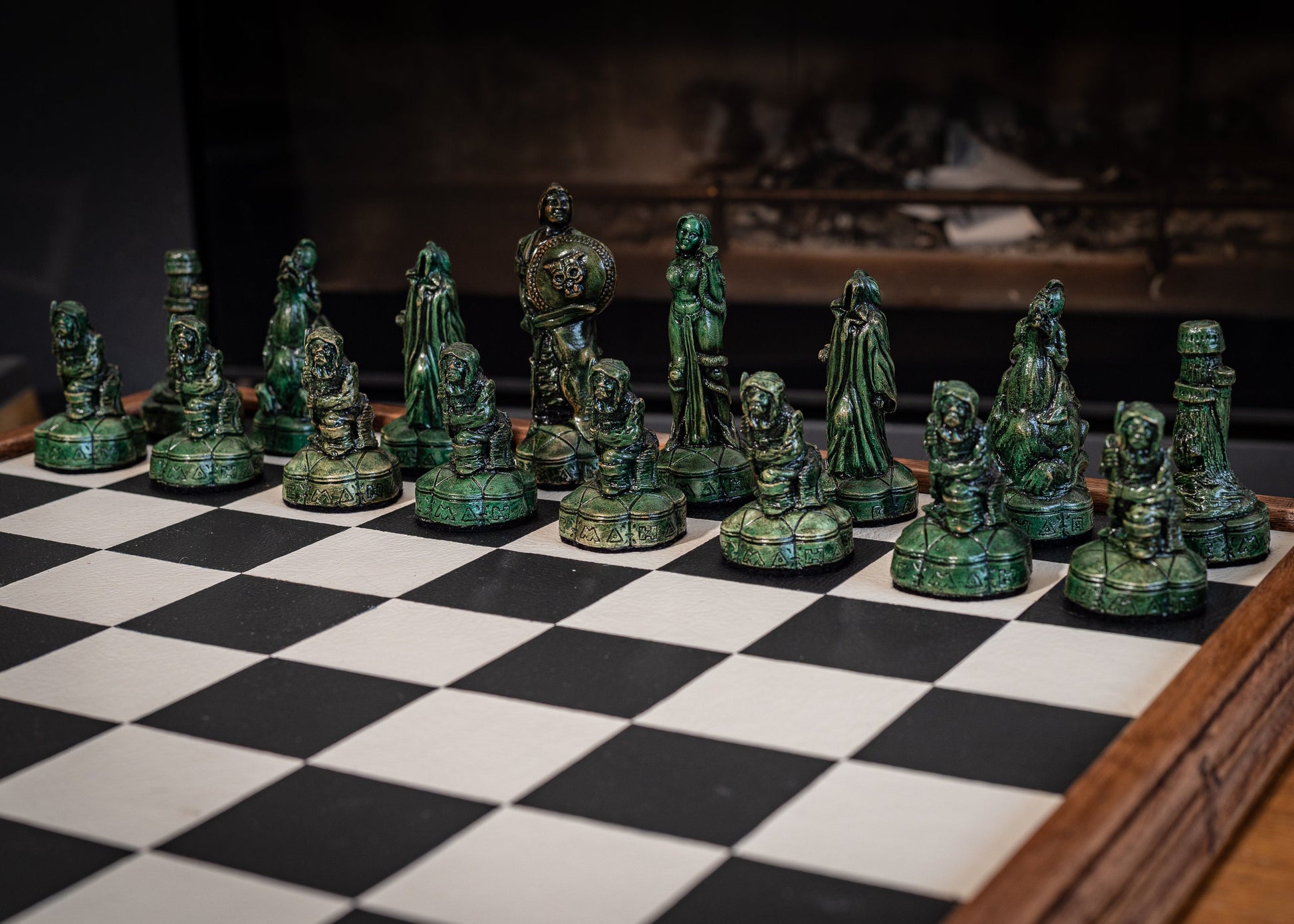 Made to Order Chess Set Fantasy Warlord Design in an Aged 