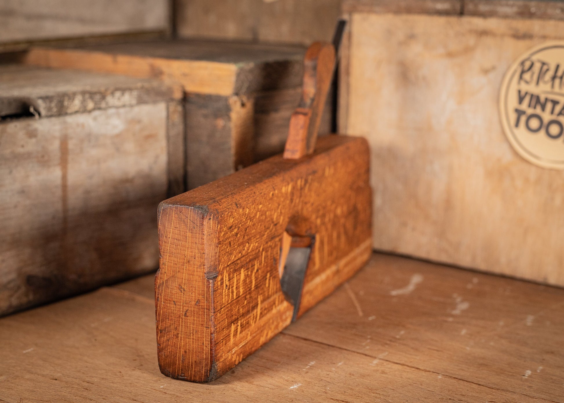 Vintage Wooden 1 1/4" skew, rebate or rabbit plane, by Onions & Co. Floodgate, Birmingham