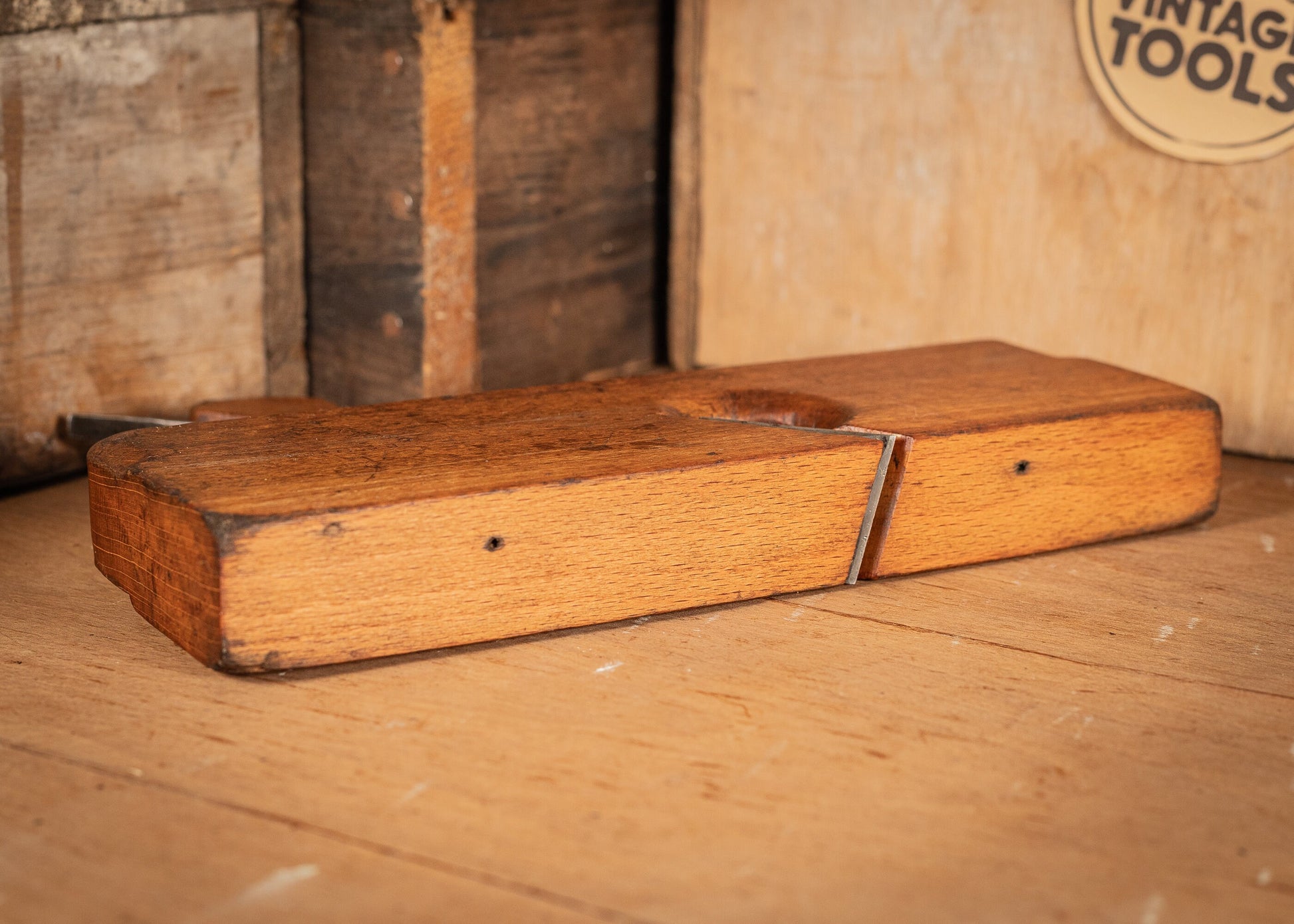 Vintage Wooden 1 1/4" skew, rebate or rabbit plane, by Onions & Co. Floodgate, Birmingham