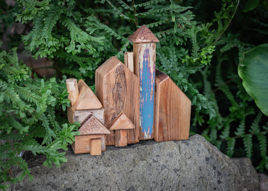 Tumbledown Town, Handmade, rustic wooden houses and scenes, unique gift for a birthday, new home, Thanksgiving, Christmas, Easter or wedding