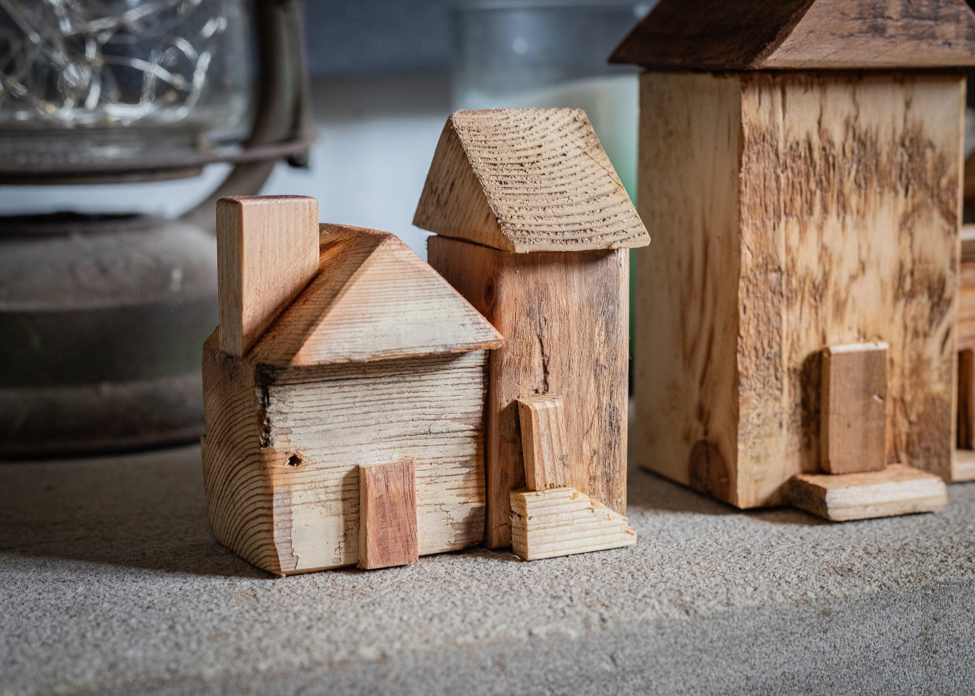 Tumbledown Town, Handmade, tiny, rustic wooden houses and scenes, unique gift for a birthday, new home, Thanksgiving, Christmas, or Easter.