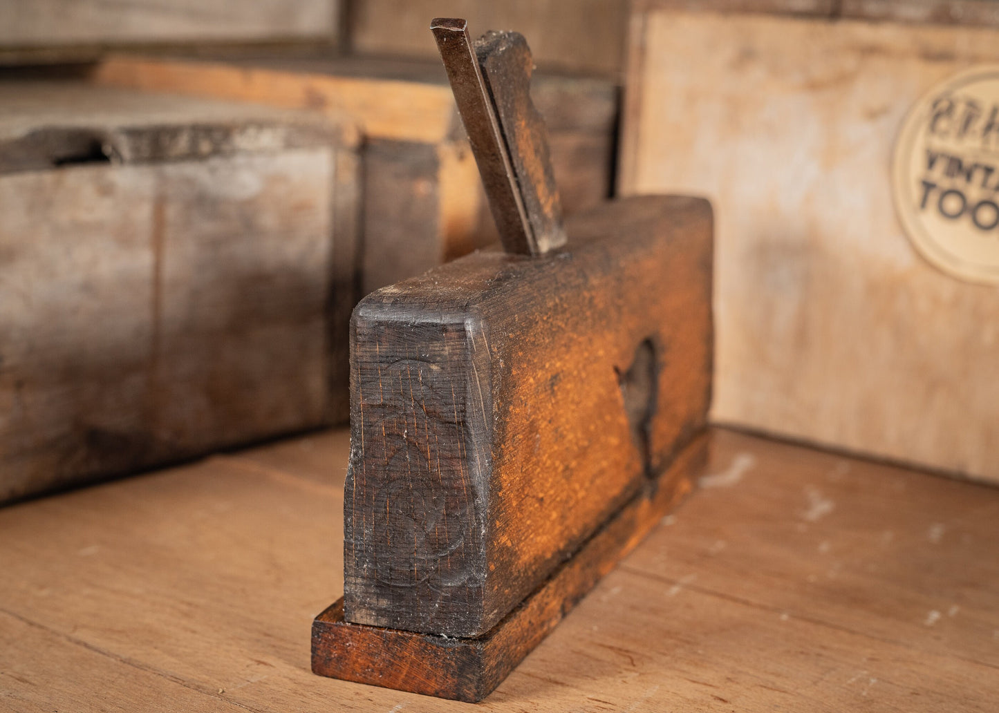 Vintage Wooden 1 1/2" Shoulder, rebate or rabbit plane, with adjustable fence, by George P. Preston & Sons, Sheffield