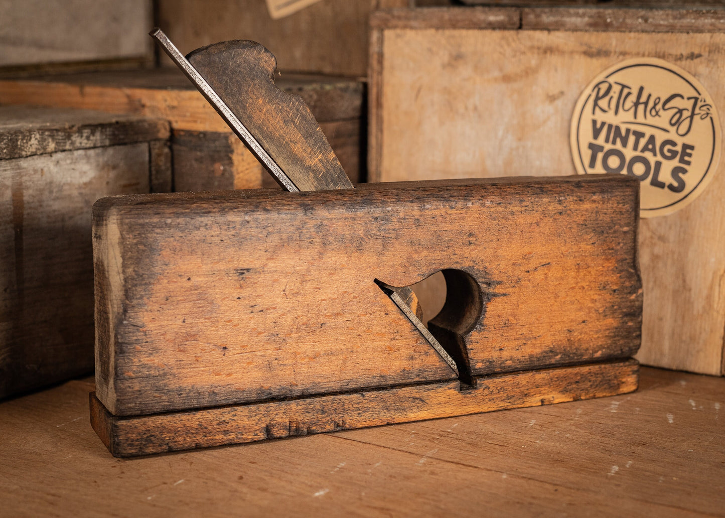 Vintage Wooden 1 1/2" Shoulder, rebate or rabbit plane, with adjustable fence, by George P. Preston & Sons, Sheffield