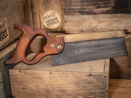 Vintage W. Tyzack Sons & Turner No14B 10" brass backed tenon / dovetail / crosscut saw.